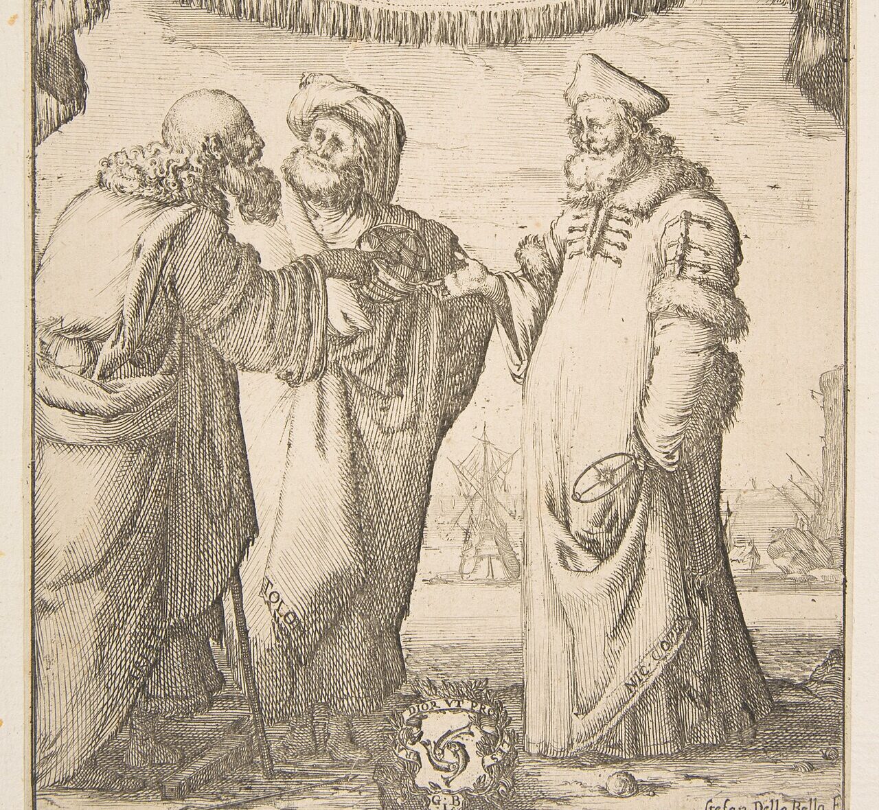 Aristotle, Ptolemy, and Copernicus in conversation, on the frontispiece of Galileo’s Dialogue